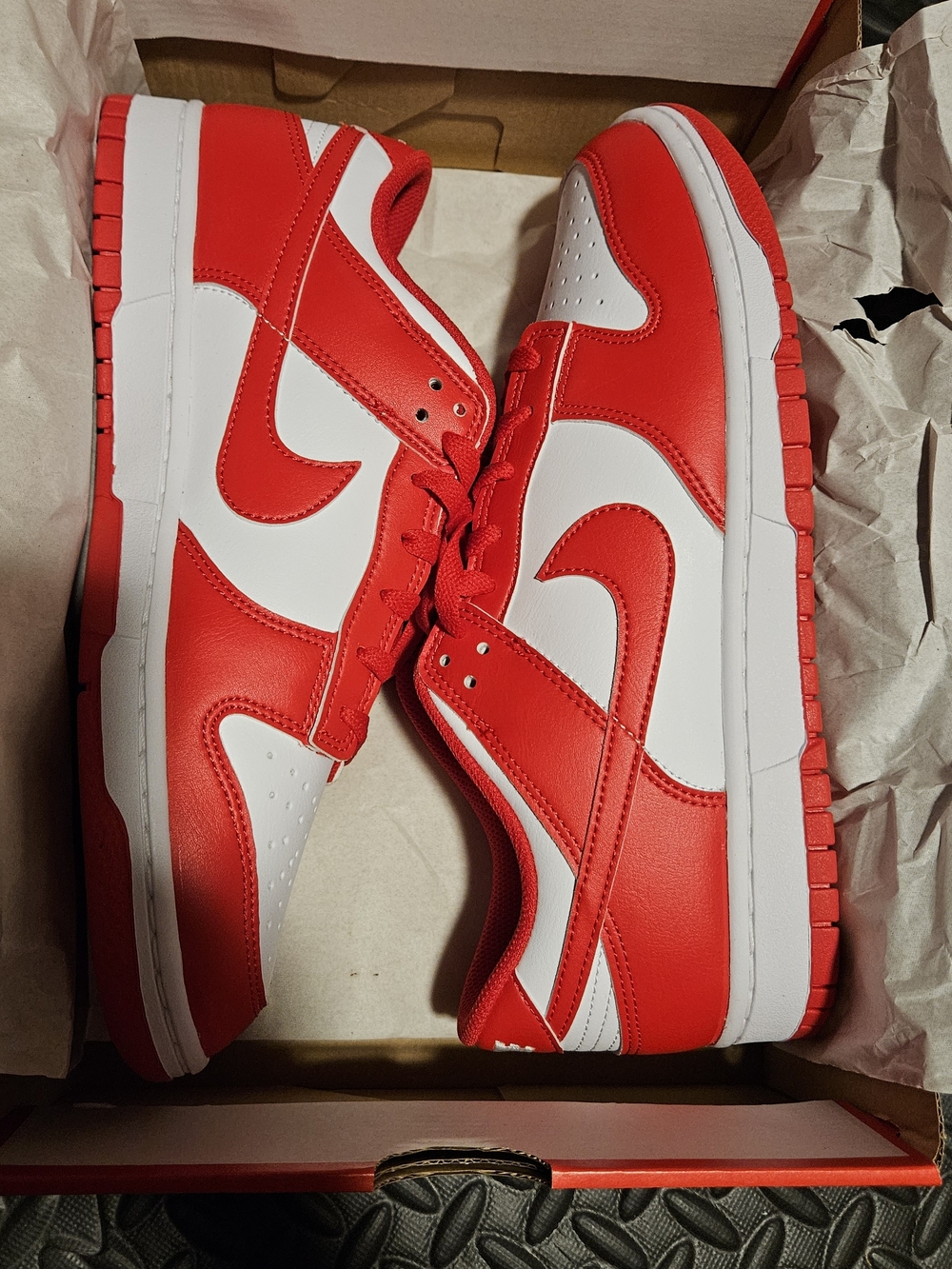 Nike Red and White Low-Top Athletic Sneakers